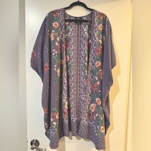 Angie Purple Floral Kimono Top